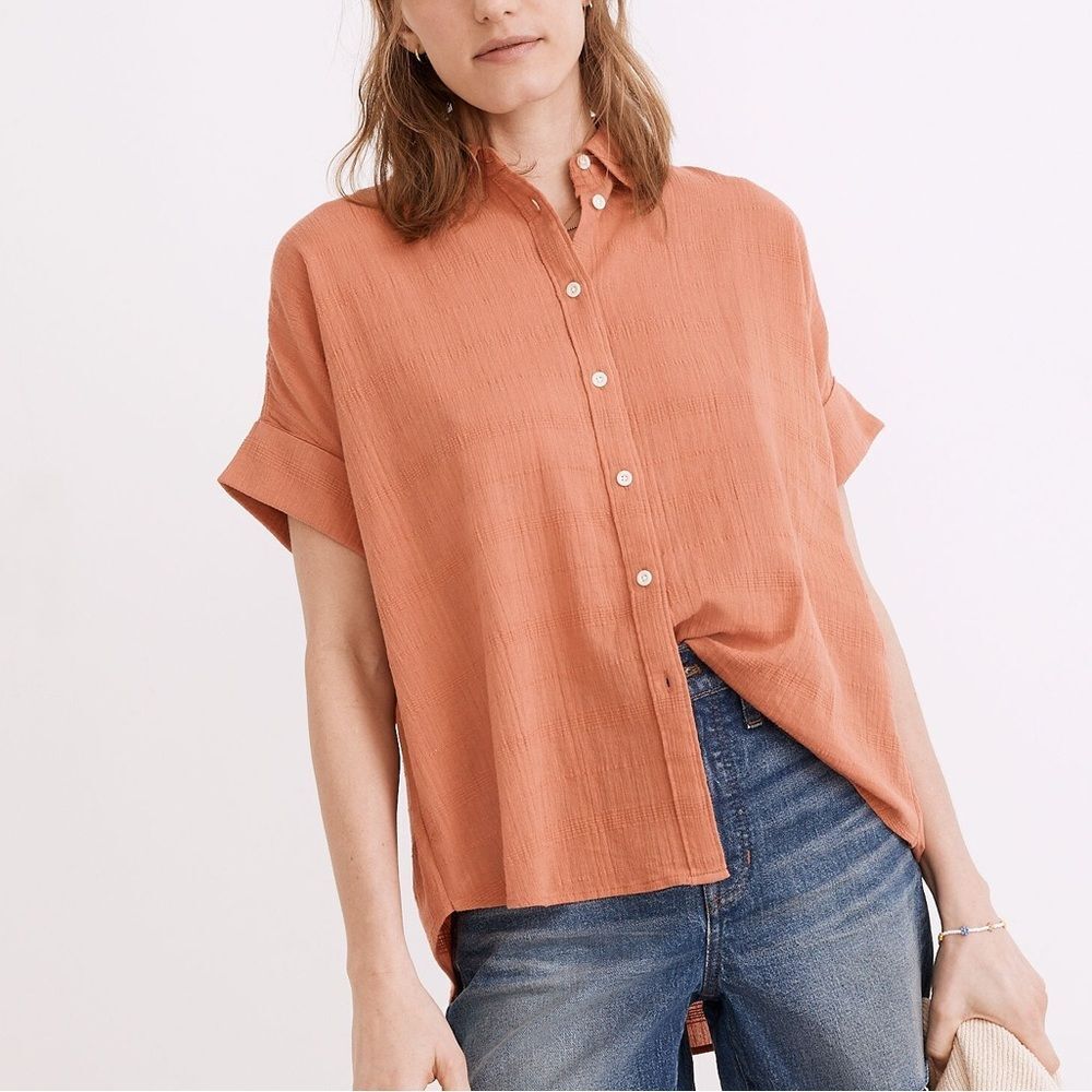 Madewell Courier Pintuck Back Textured Top